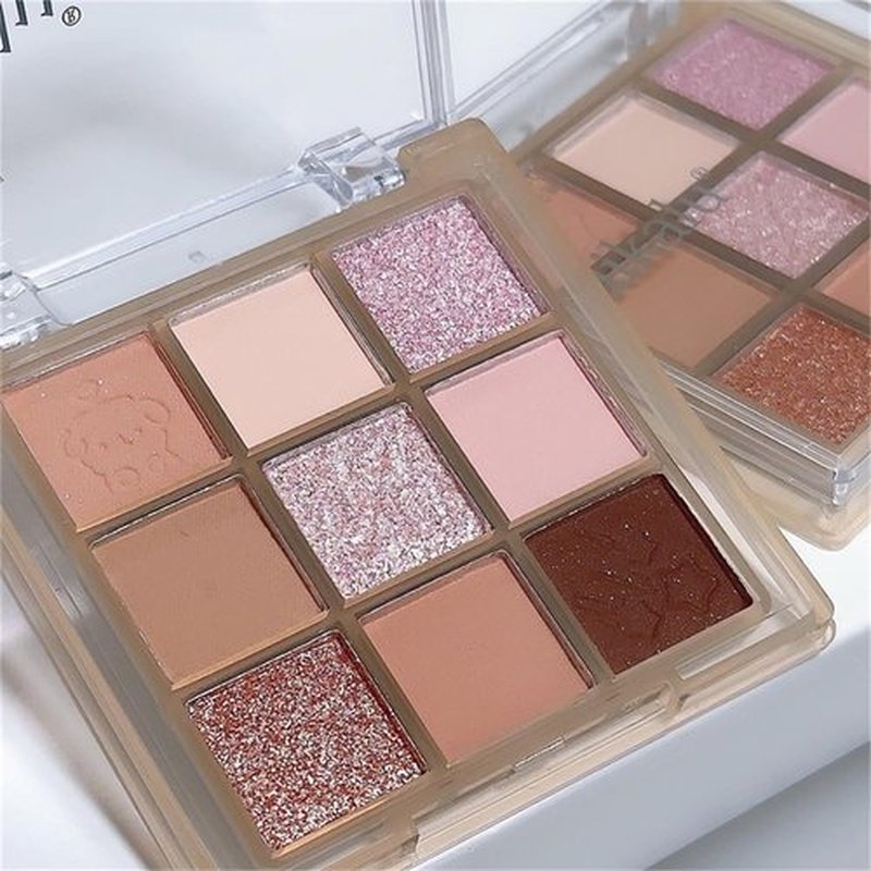GHFCZOO Blooming Your Own Beauty Eyeshadow Palette, 9 Shades, Glitter and Matte Finishes (18#)