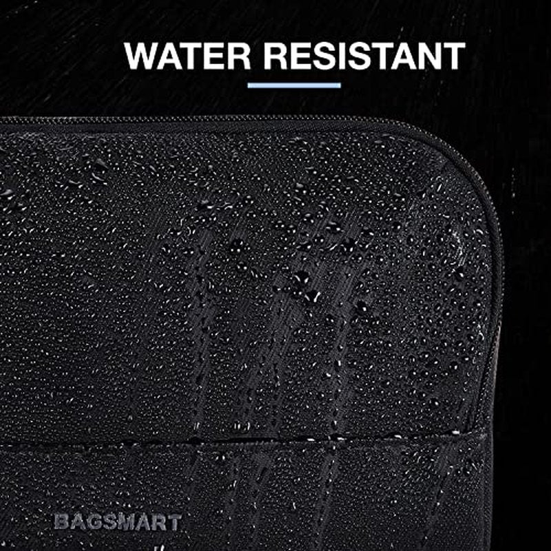BAGSMART Travel Toiletry Bag for Men, Dopp Kit Water Resistant Shaving Bag for Toiletries Accessories, Black-Medium