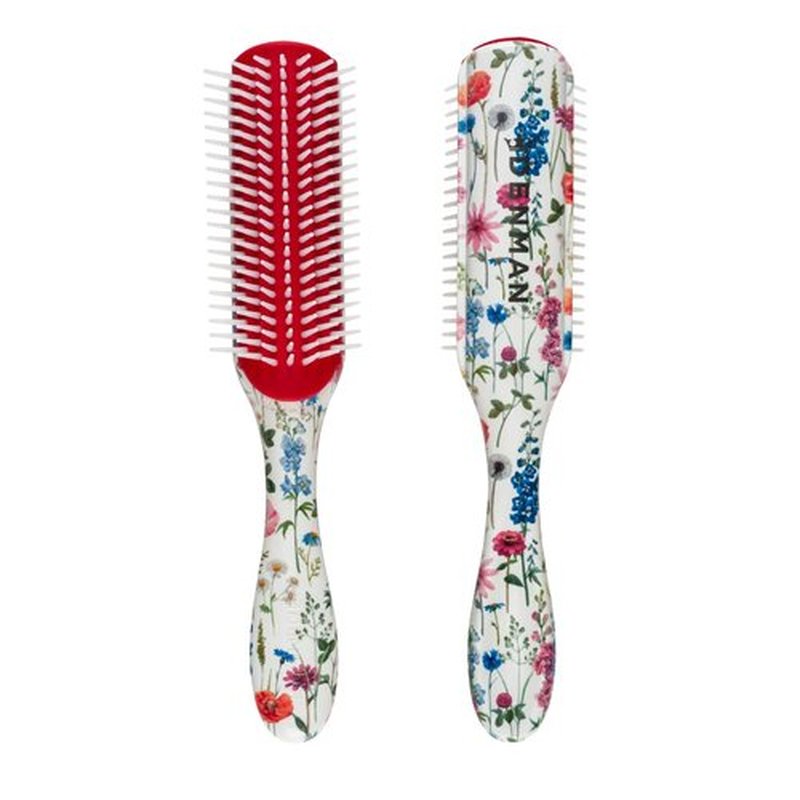 Denman Original Curl Definer & Styler 7 Row Hairbrush for Detangling, Separating, and Defining Curls, Curly Hairbrush - D3 Wild Flowers