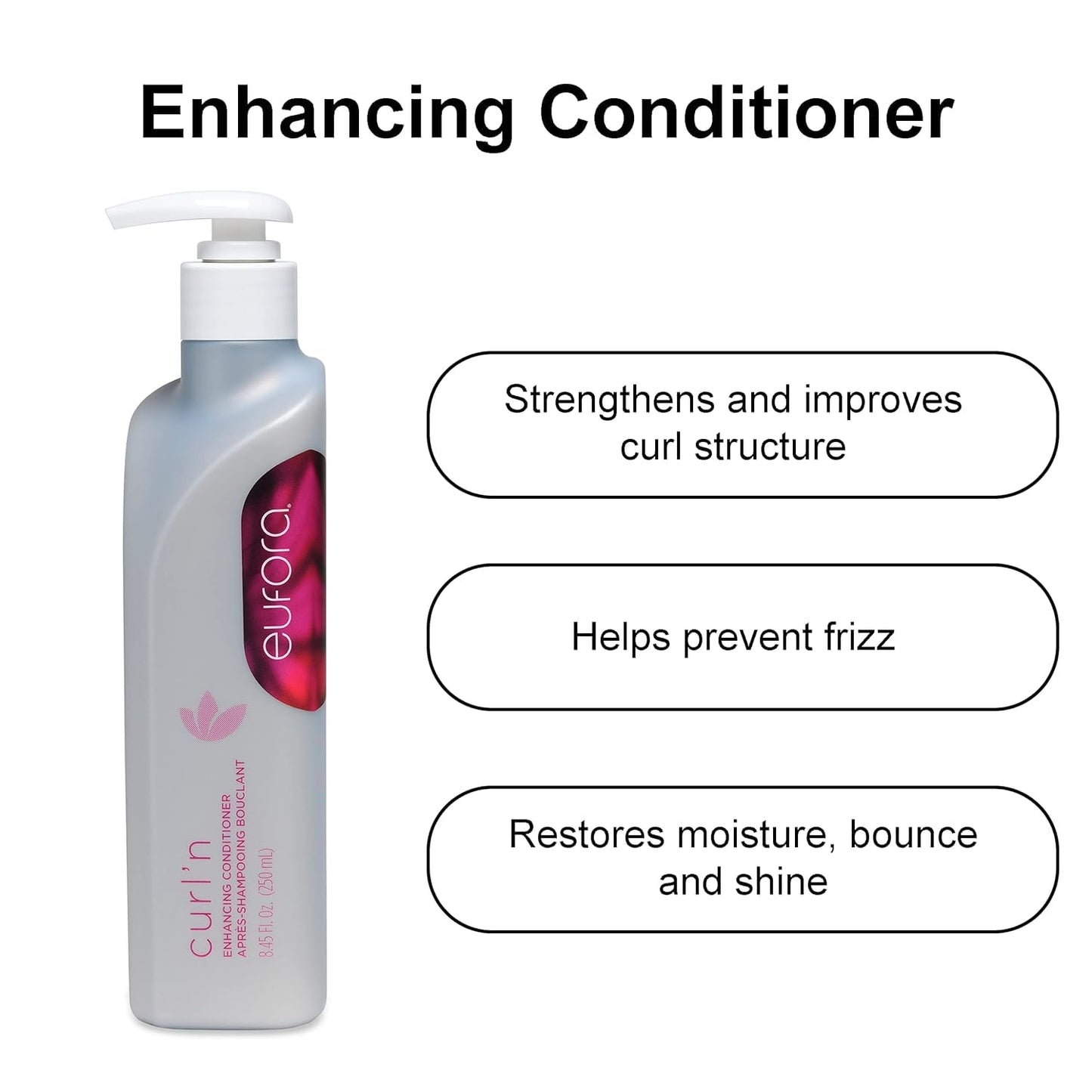 Curl Enhancing Conditioner for Curly Hair - Eufora 8.45 oz | Moisturizing & Frizz Control