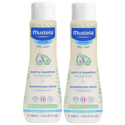 Mustela Baby Gentle Shampoo with Natural Avocado - Hair Care for Kids of all Ages & Hair Types - Tear-Free & Biodegradable Formula - Various Sizes - 1 or 2-Pack