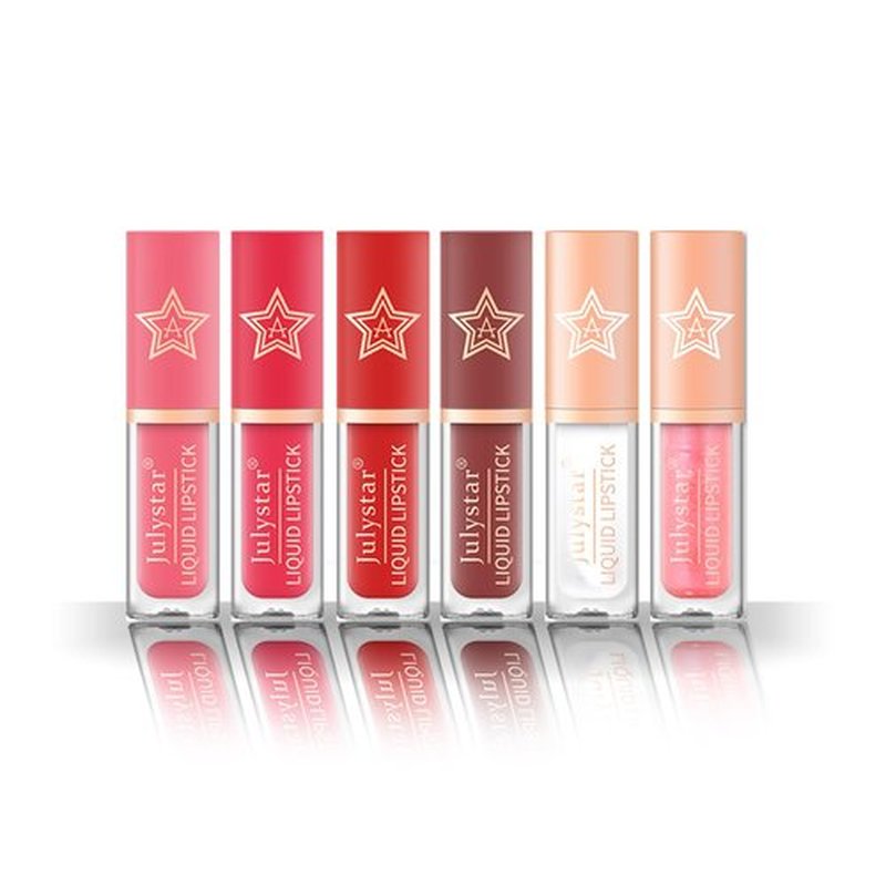EnMart 6 Colors Velvet Matte Liquid Lipstick Set, Lip Glaze, High Pigmented Longwear Non-Stick Cup Not Fade Lip Gloss, Clear Lip Plumping Gloss, Lip Stain Set for Girls Women Waterproof Makeup (B)