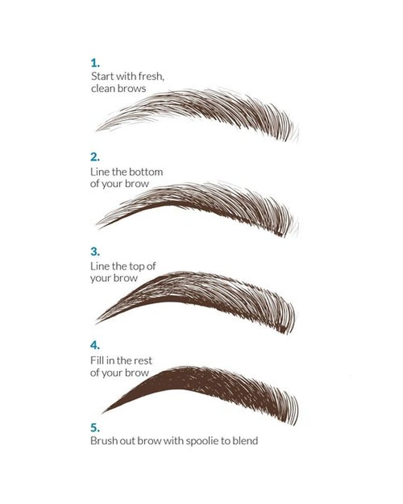 VASANTI Brow Powder Pencil Dark Brown - Long Lasting Waterproof Brow Pencil with Spoolie Brush - Shapes, Defines, Fills Eyebrows