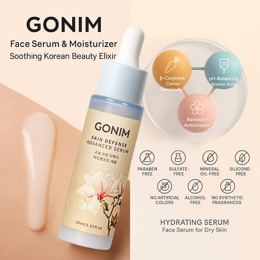 GONIM Face Serum Moisturizer Korean Skin Care, Skin Barrier Repair, Ultra Hydrating Serum, Barrier Repair Face Moisturizer for Women, Korean Skincare Gifts for Women for All Skin1.01 fl.oz x 2