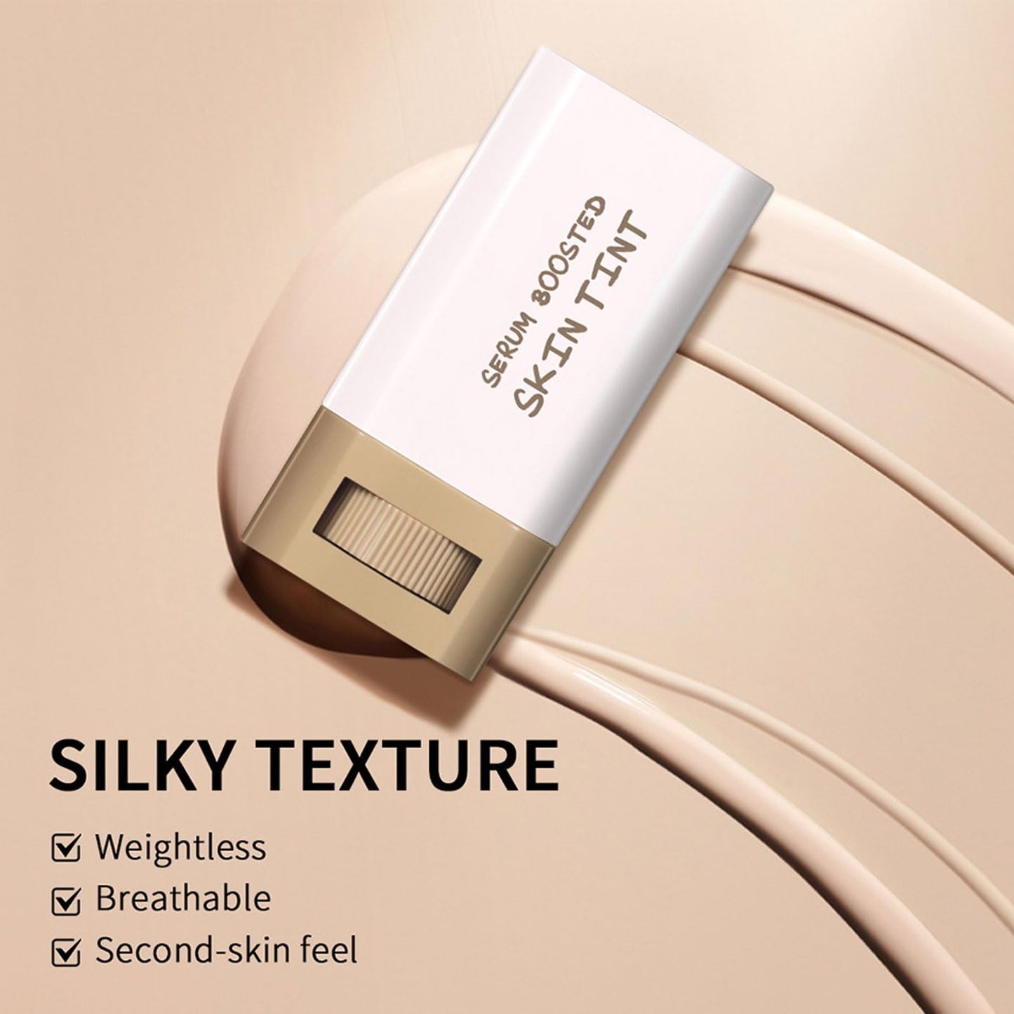 SWETIYOU Beauty Balm Serum Boosted Skin Tint, Foundation Makeup Stick Hydrating Tinted Moisturizer, Lightweight and Buildable Solid Tinted Hydrating Serum Foundation Contour Stick, Natural Finish