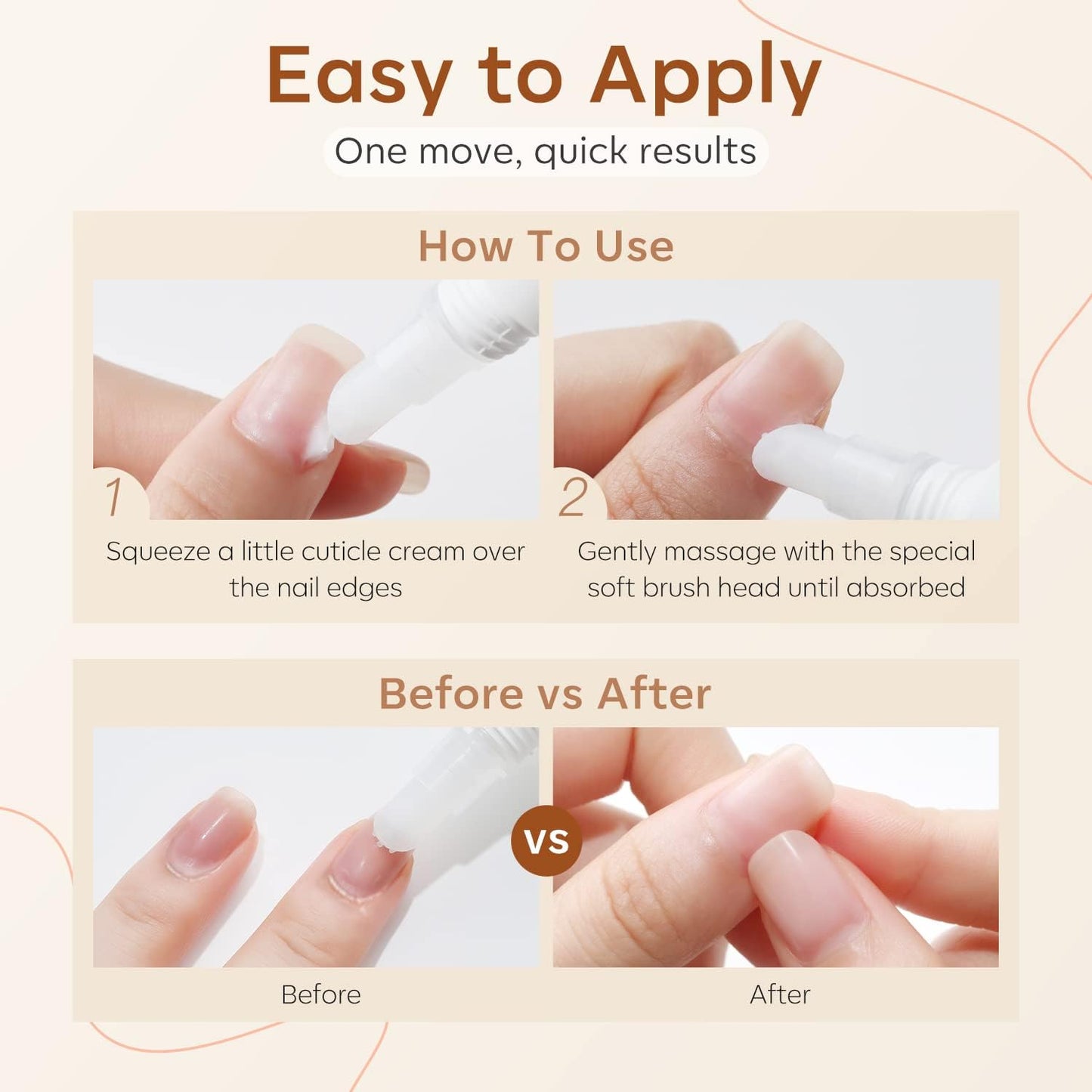 modelones Cuticle Cream, Ultra-Hydrating Nail Care for Damaged Nails Organic Jojoba Oil Vitamin E, Cuticle Softener Non-greasy Dry Cracked Cuticles 15ML