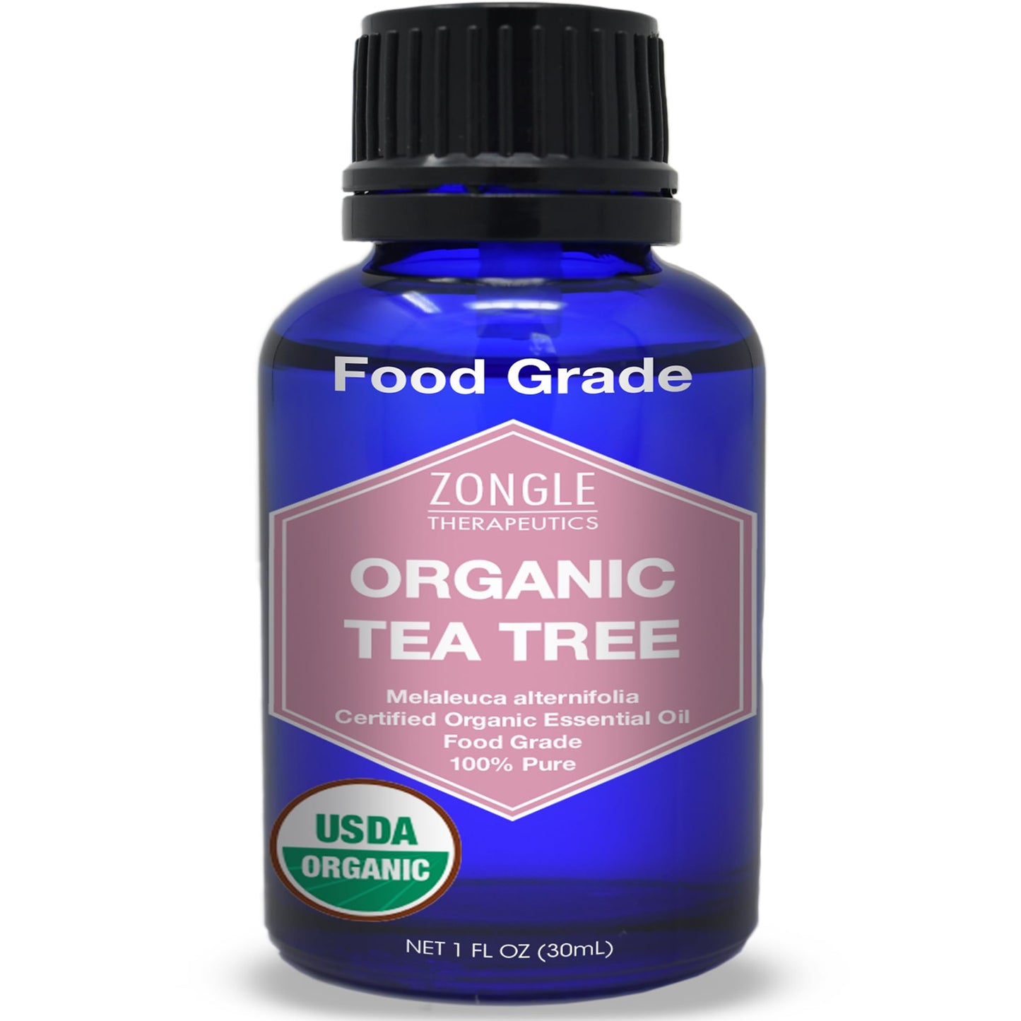Organic, Tea Tree, Melaleuca, Oil, Food Grade – 100% Pure, Tea Tree Essential Oil, by Zongle Therapeutics, 1 OZ