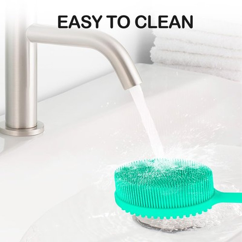 MateeyLife Silicone Body Scrubber Exfoliator with Handle, Gentle Back Scrubber for Shower, Shower Brush for Body, Bath Back Brush for Shower, Silicone Loofah Body Scrubber, Bath Scrubber for Body