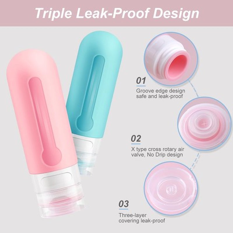 AMMAX 19 Pack Leak Proof Silicone Travel Bottles Set, TSA Approved Containers for Toiletries, Travel Size Accessories and Shampoo Conditioner Bottles with Toiletry Bag