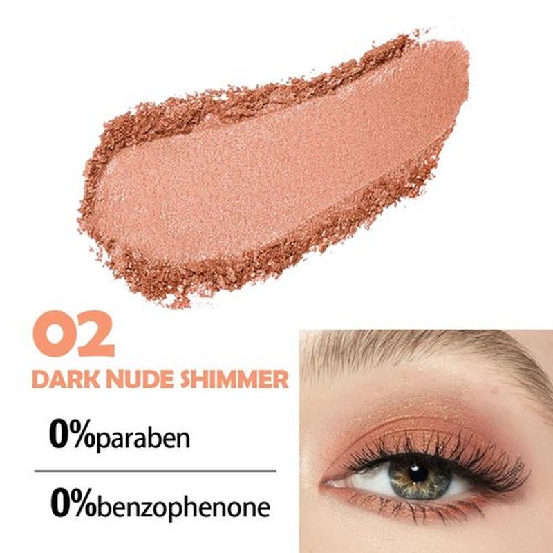 HHLTOH Eyeshadow Single Glitter, High-Pigment Monochrome Eye Shadow Pressed Powder, Everyday Velvety Silky Eye Makeup Looks, Professional Long-Lasting Waterproof Single Eyeshadow Palette, Brown 02