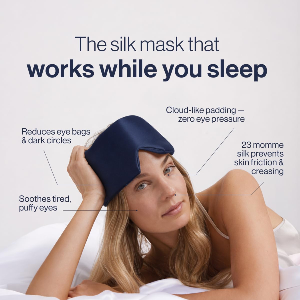 Dore & Rose Deep Sleep Mask, 100% Pure Silk Eye Mask for Sleeping