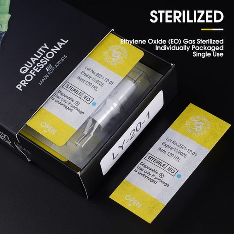 Dragonhawk Tattoo Cartridges Needles for Studio Artists, Disposable Standard Tattoo Needles Kit by Dragonhawklabs, 50Pcs Mixed Sizes 1203RL, 1205RL, 1207RL, 1209RL, 1211RL