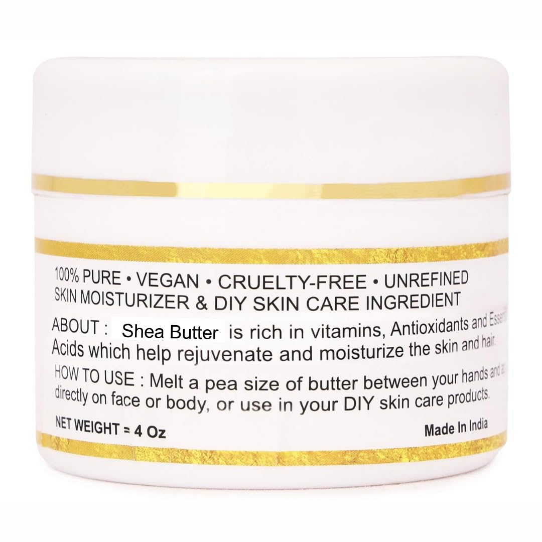 Organic Raw African Shea Butter 100% Pure,Natural & Unrefined| Skin Moisturizer For Face, Body & Hair| 4 OZ/115 GM Ivory / White Grade A | DIY Creams, Balms, Lotions, Soaps| Moisturizes Dry Skin