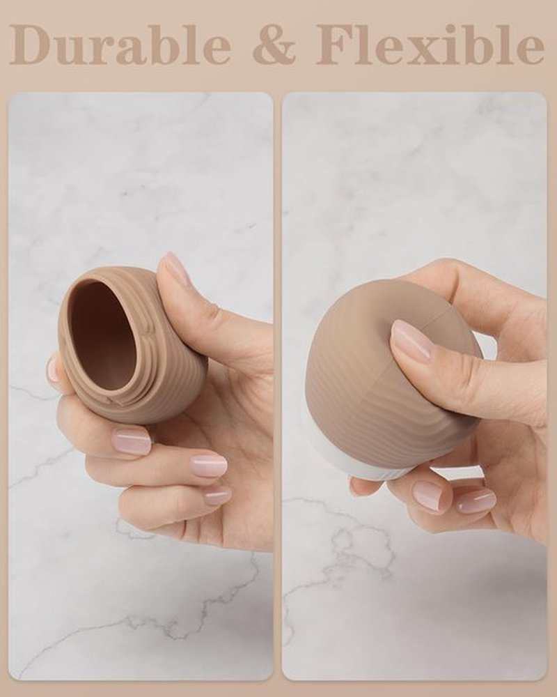 Yinke Travel Containers for Toiletries, Silicone Cream Jars, TSA Approved Travel Size Containers, Leak-proof Travel Essentials/Accessories with Lid for Cosmetic Face Body Cream(4 Pack), 50ml, Apricot