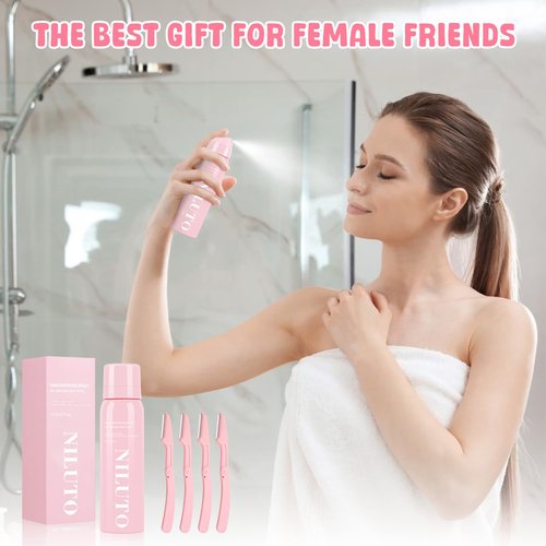 NILUTO Hair Identifier Spray for Face Shaving, Moisturizing and Skin Care Dermaplaner Spray,Skin Body Face Hair Identifier Spray Comfortable Face Shaving Powder Spray
