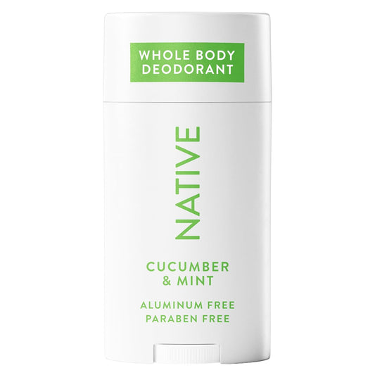 Native Whole Body Deodorant - Cucumber & Mint Scent, 72-Hour Odor Protection | Aluminum-Free, 2.3oz