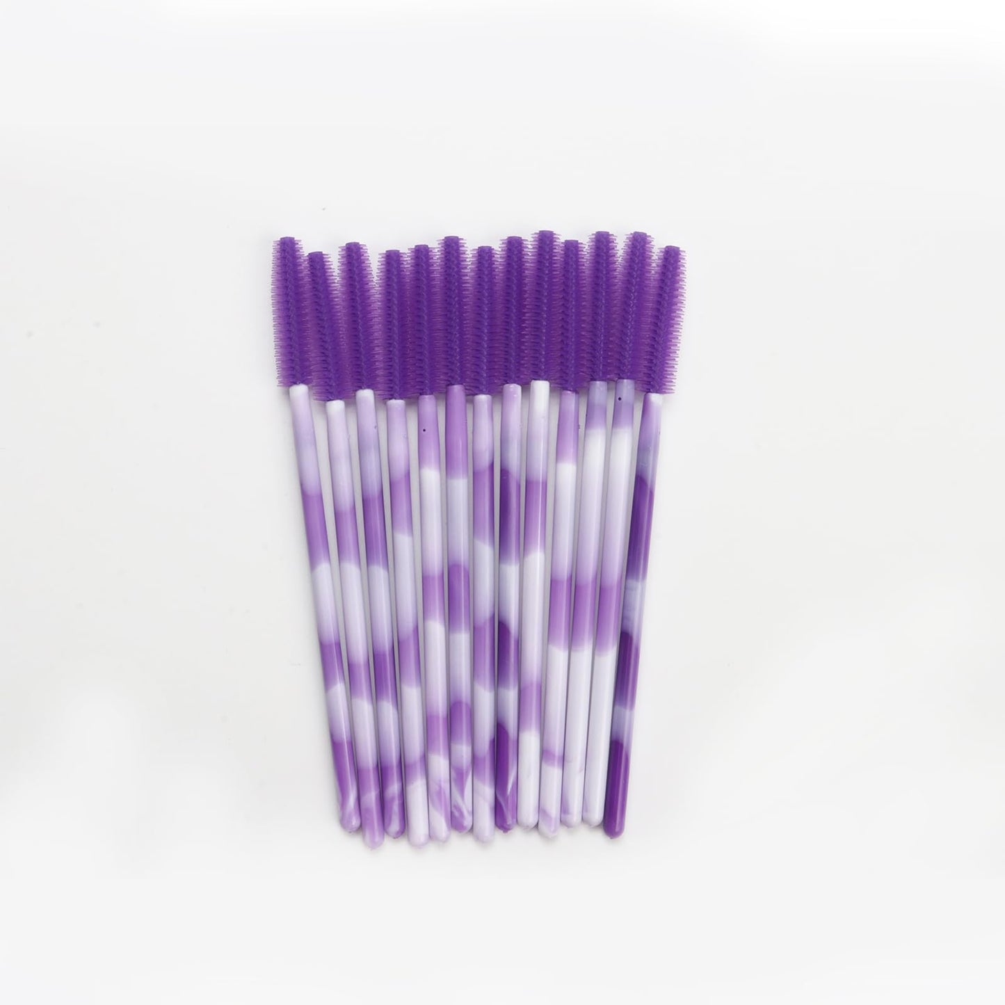 Mekupeu 50pcs Silicone Mascara Wand,Disposable Eyelash Brushes,Soft Lash Spoolie Brush For Eyelash Extensions (Deep purple)