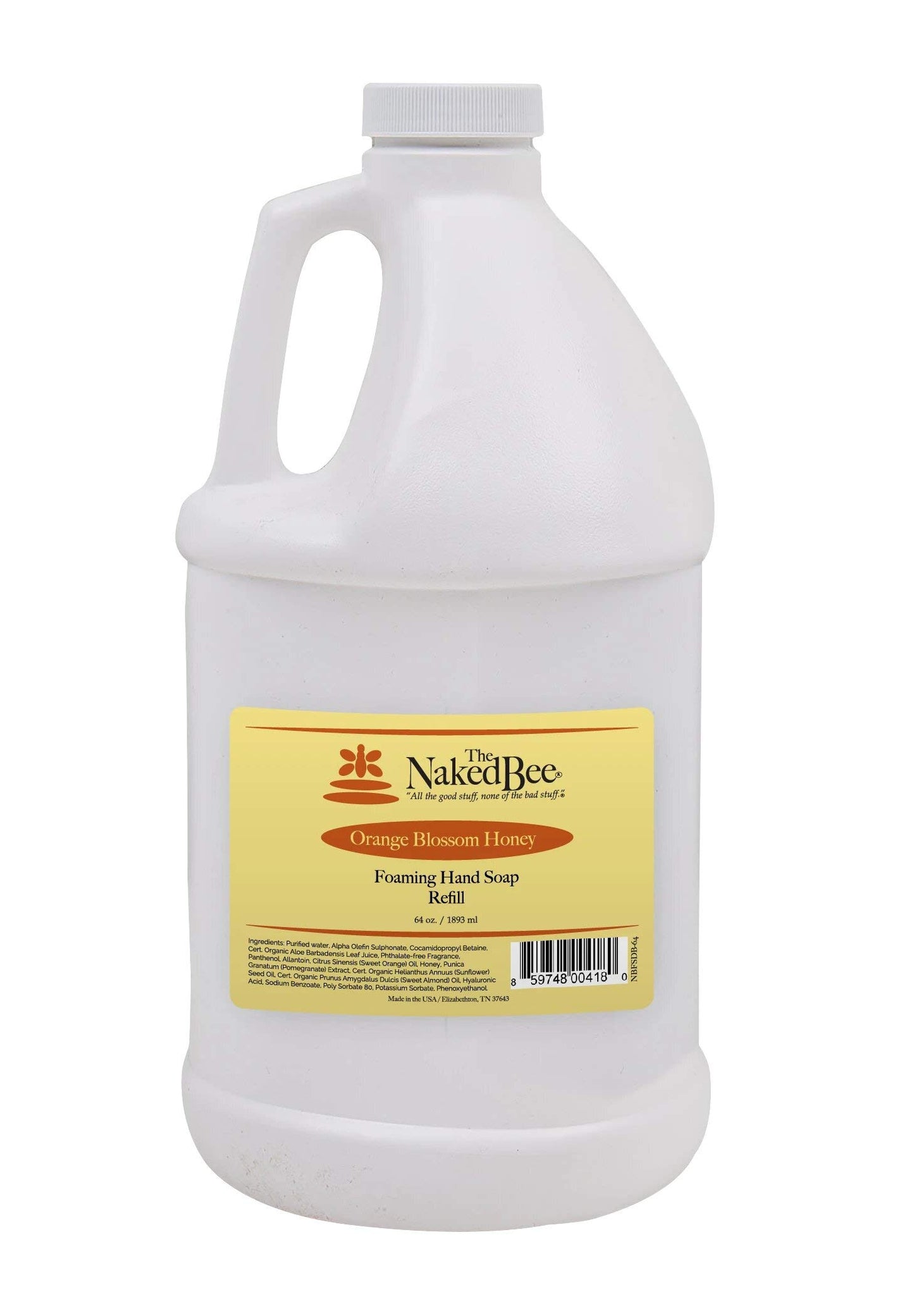 The Naked Bee Foaming Hand Soap Orange Blossom Honey (64 oz) Refill