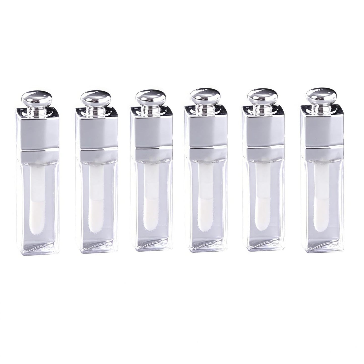 aoukoslt 6 Pcs 3ml Empty Lip Gloss Tubes Clear Refillable Lip Balm Bottles Transparent Mini Lipstick Containers for DIY Makeup Lip Gloss Makeup