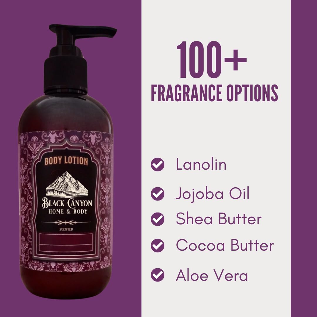 Black Canyon Peach & Cherry Blossoms Scented Body Lotion with Lanolin and Jojoba Oil, 12 Oz