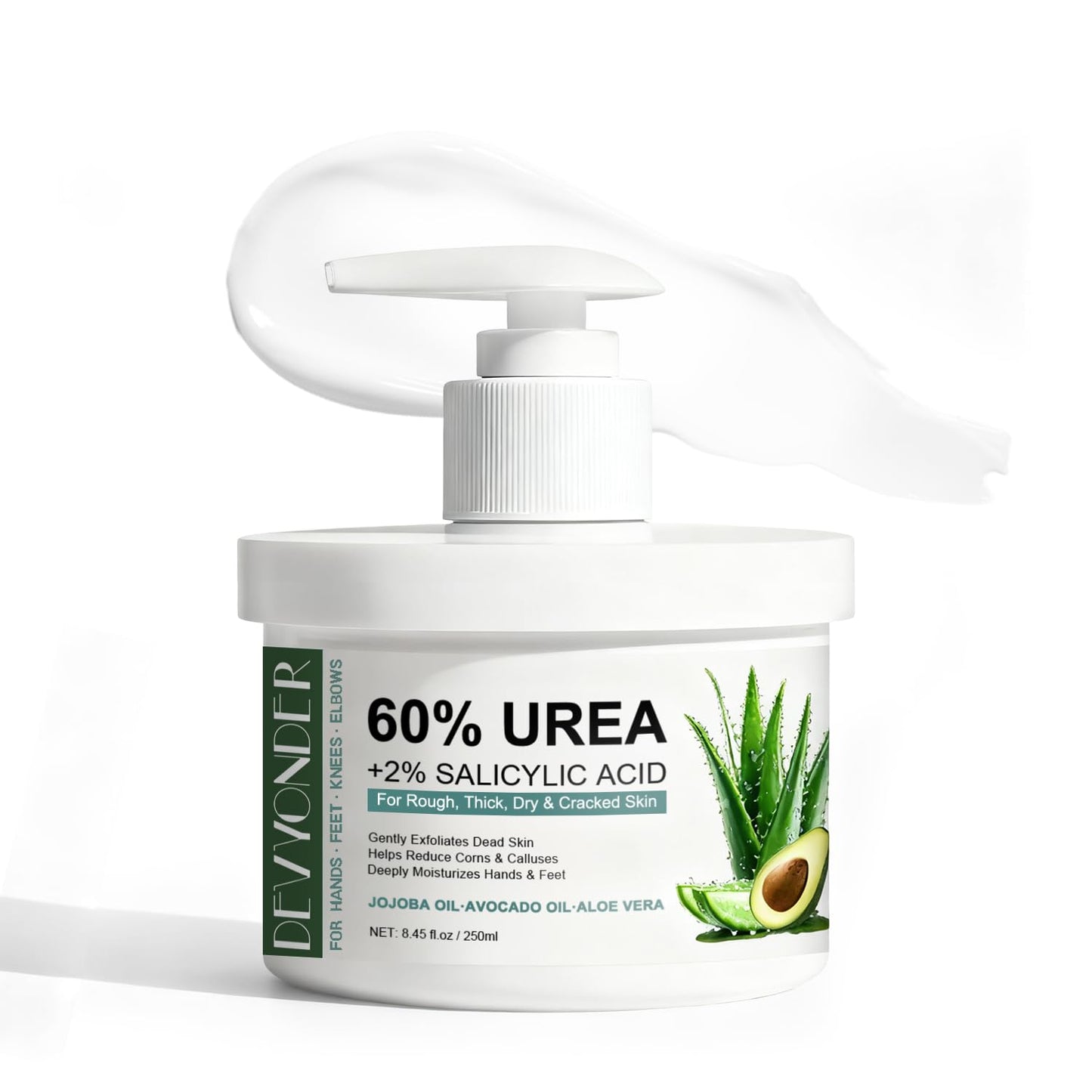 Urea Cream 60 Percent For Feet Maximum Strength with Salicylic Acid 8.45 oz
