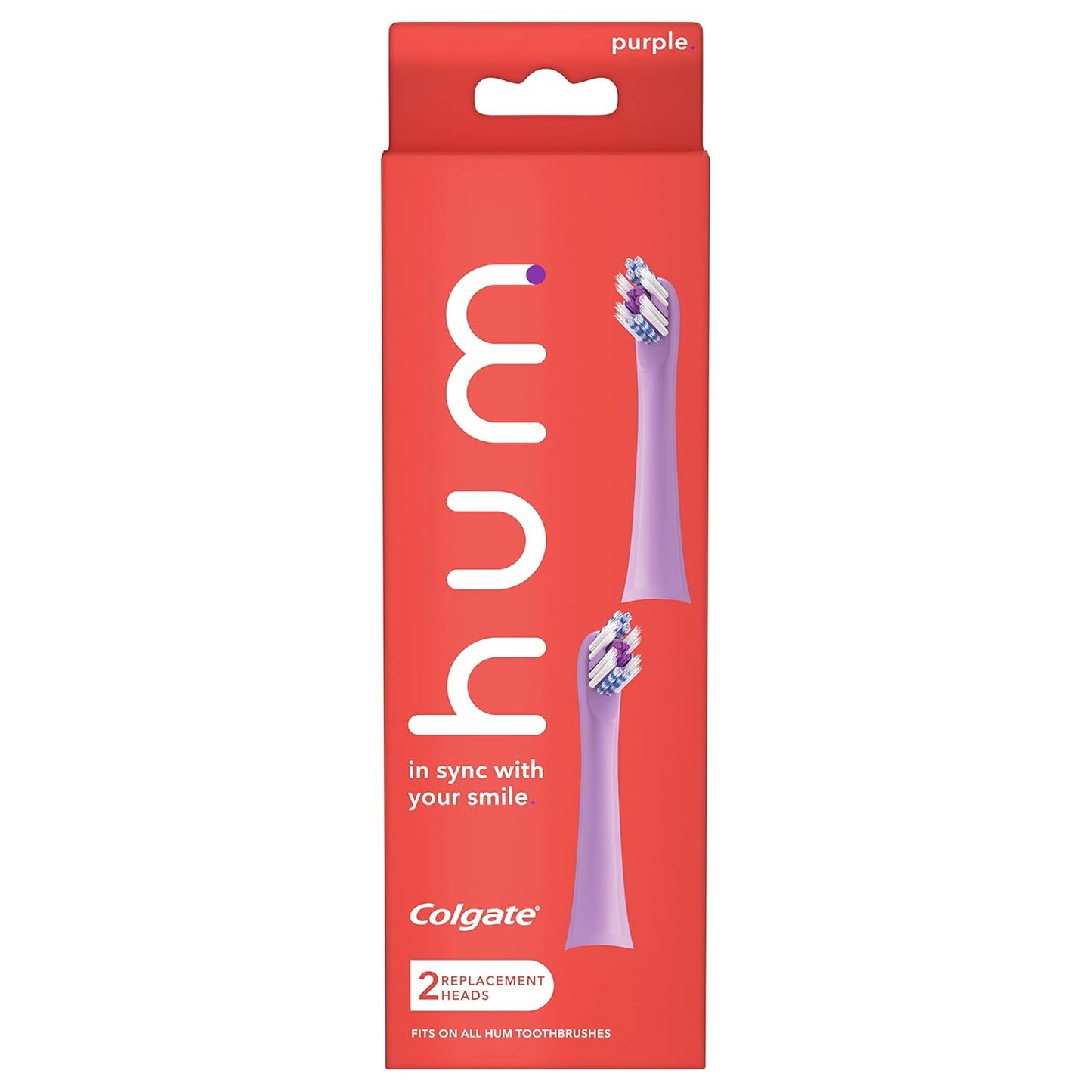 Colgate Hum Connected Smart Battery Toothbrush Refill Head, Blue, 2 Pack