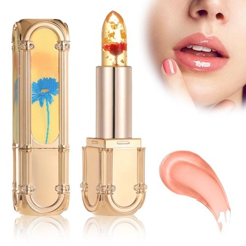 YAUNJI Crystal Jelly Flower Color Changing Lipstick, 2024 New Long Lasting Nutritious Lip Balm Lips Moisturizer Magic Temperature Color Change Lip Gloss (BB, 1)