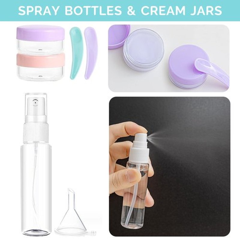 DEWSENSI 20 Pack Travel Bottles Set for Toiletries TSA Approved, Leak Proof Travel Size Containers Kit Portable Refillable Travel Accessories for Shampoo Conditioner Lotion Liquids