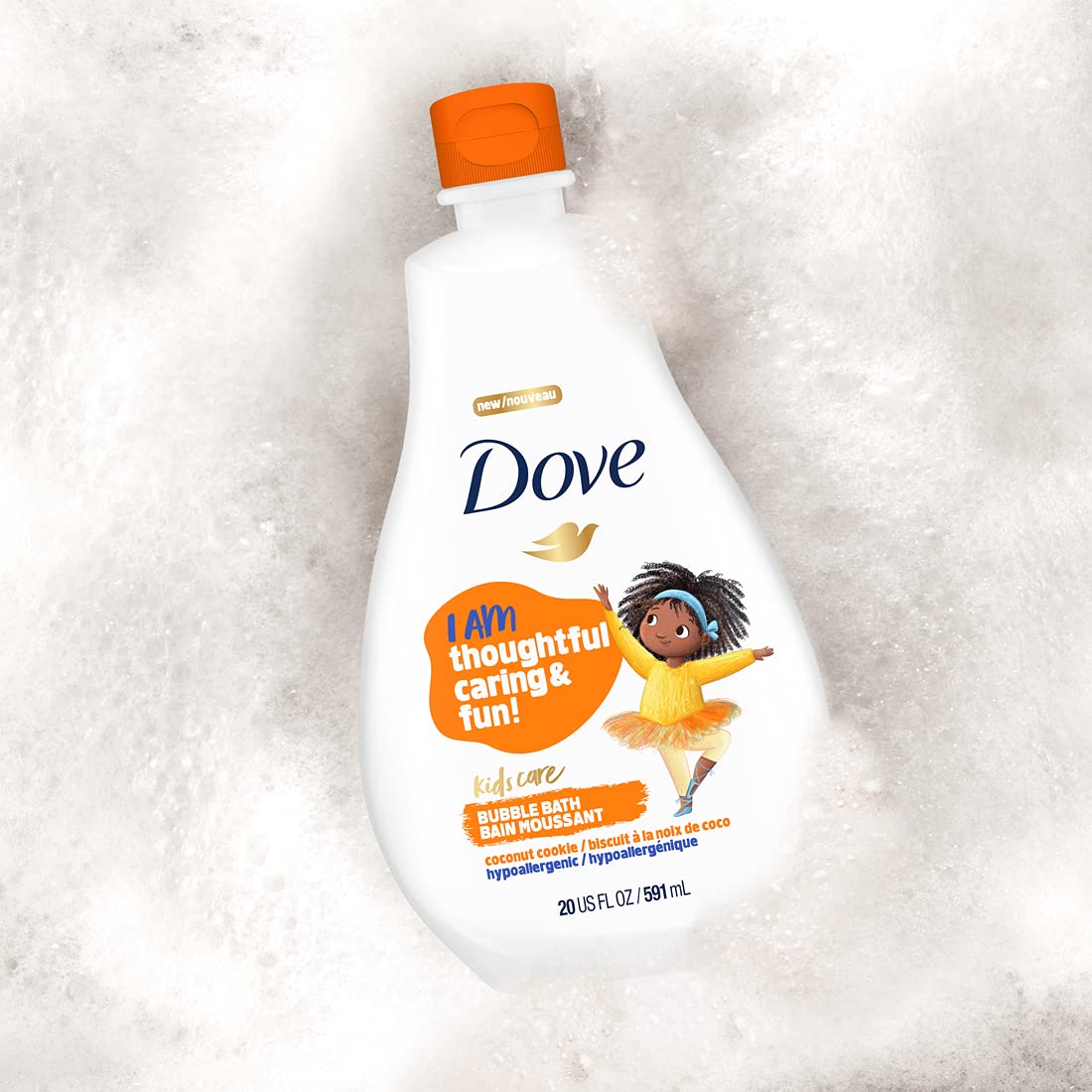 Dove Bubble Bath for Kids Coconut Cookie Hypoallergenic Formula 20 oz 4 Count