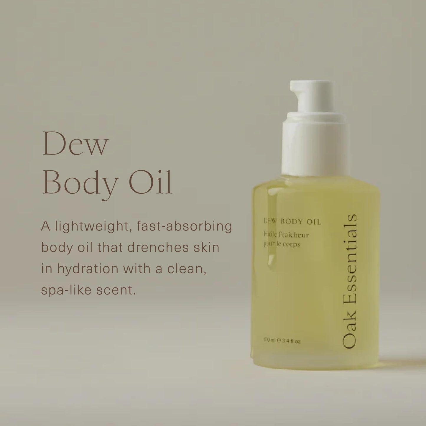 Oak Essentials Dew Body Oil | Nourishing Daily Body Oil for Radiant, Supple Skin with Borage Seed Oil, Cedarwood, and Sweet Almond Oil