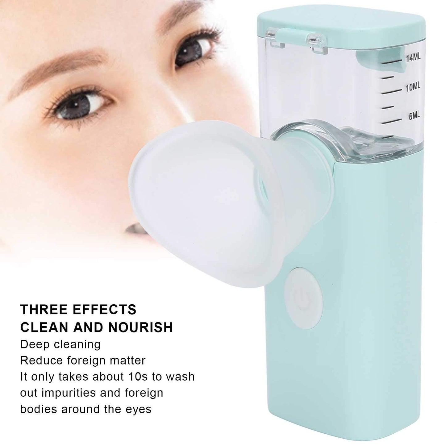 Brrnoo Eye Spray USB Charging Handheld Eye Care Spray, Mist for Tired and Dry, Portable Moisturizing Soothing Machine New moisturizing instrument cyan blue