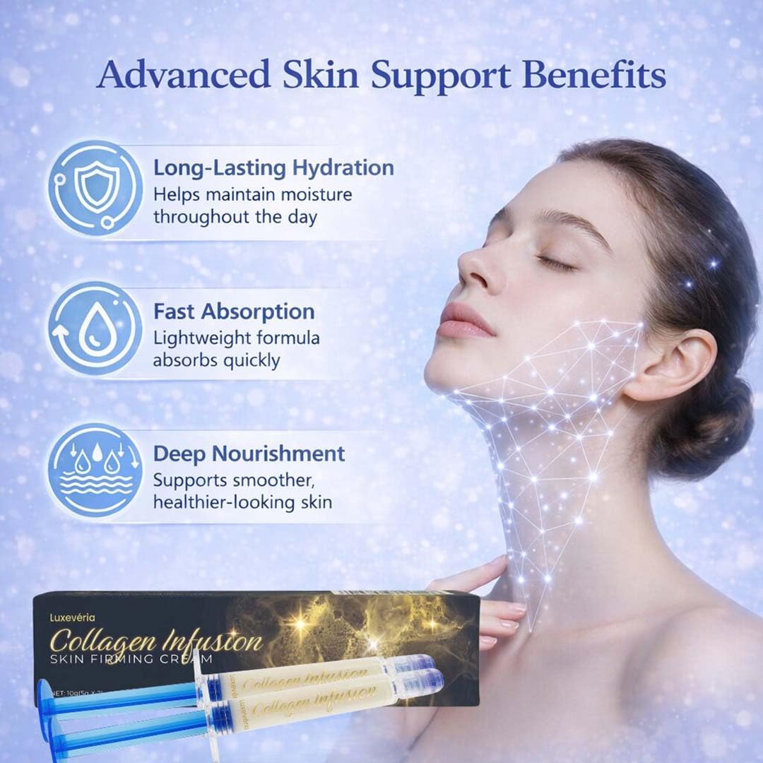 Luxevéria Official Polypeptide Collagen Infusion Firming Cream - Anti-Aging Face Serum with Targeted Applicator - Deep Hydration Skin Tightening Essence for Wrinkles & Fine Lines (2 Pack)