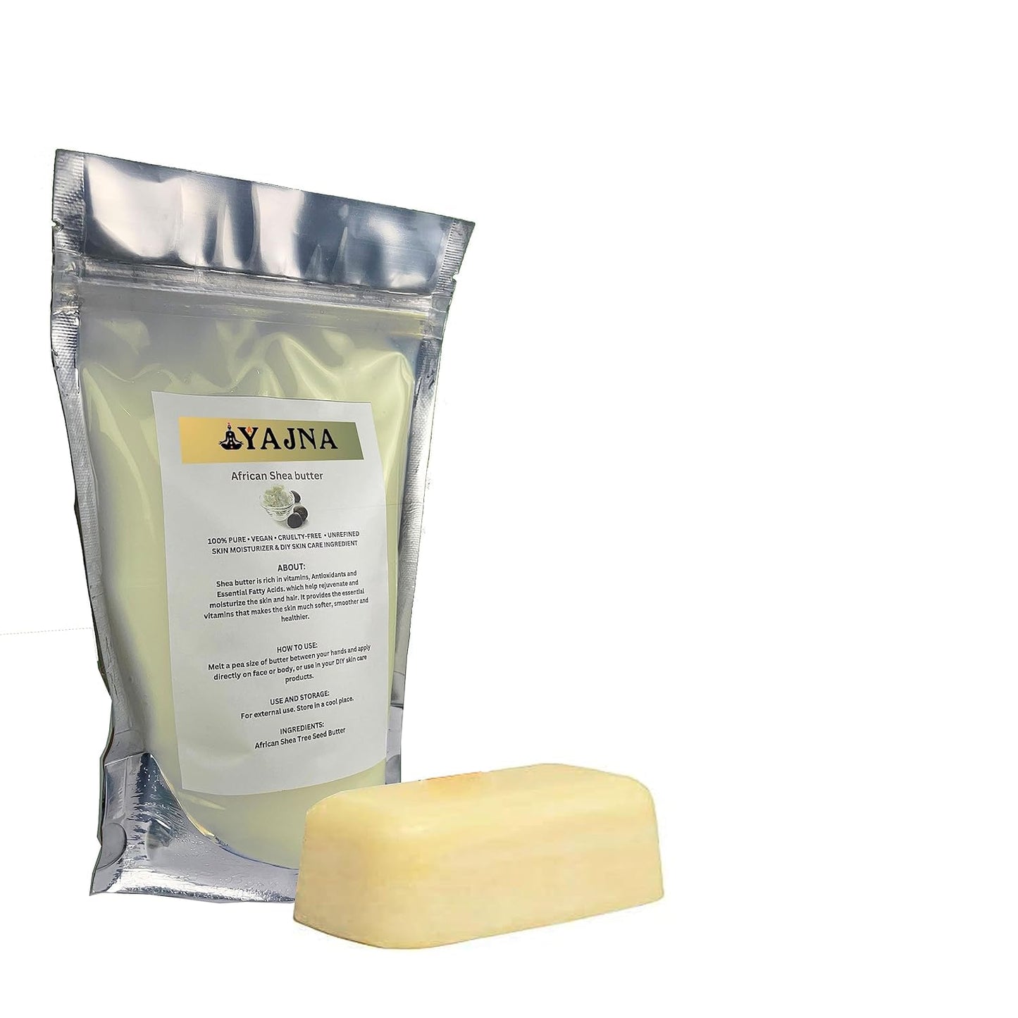 Yajna Organic Raw African Shea Butter 100% Pure,Natural & Unrefined| Skin Moisturizer For Face, Body & Hair| 4 Oz/115 GM Ivory/White Grade A | DIY Creams, Balms, Lotions, Soaps| Moisturizes Dry Skin