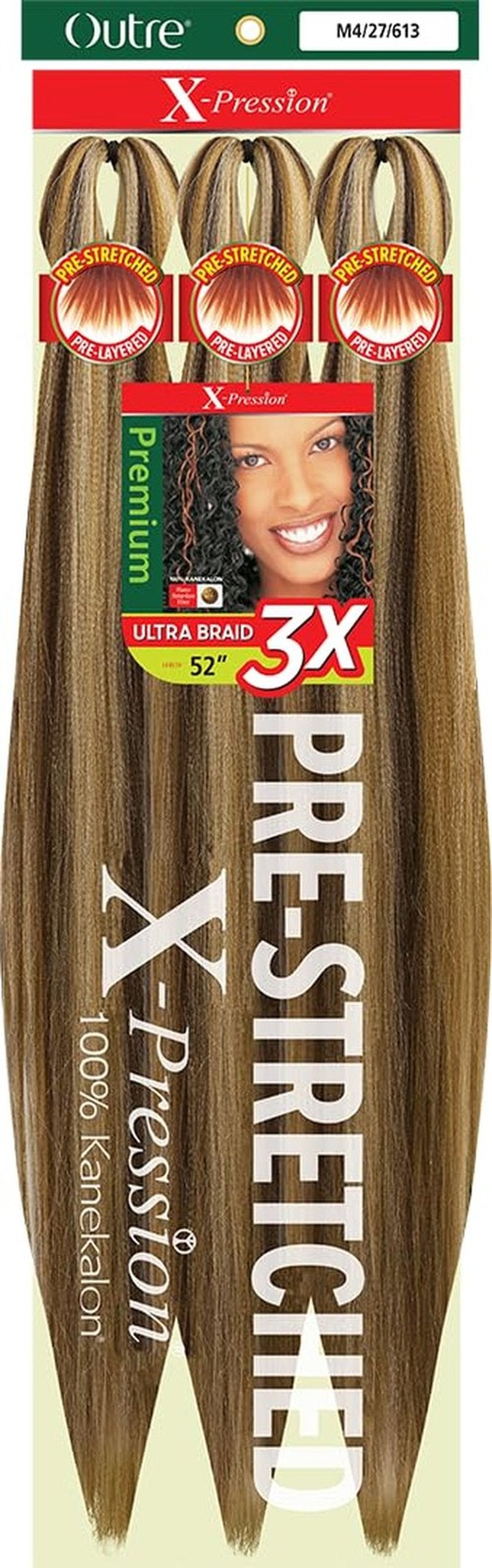 [5 PACK DEAL] Outre X-Pression Braid-Pre Stretched Braid 52" 3X 5 Packs (M4/27/613)