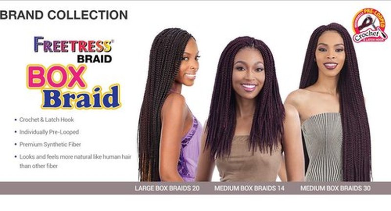 FreeTress Synthetic Hair Crochet Braid Medium Box Braids (4-Pack, 1)