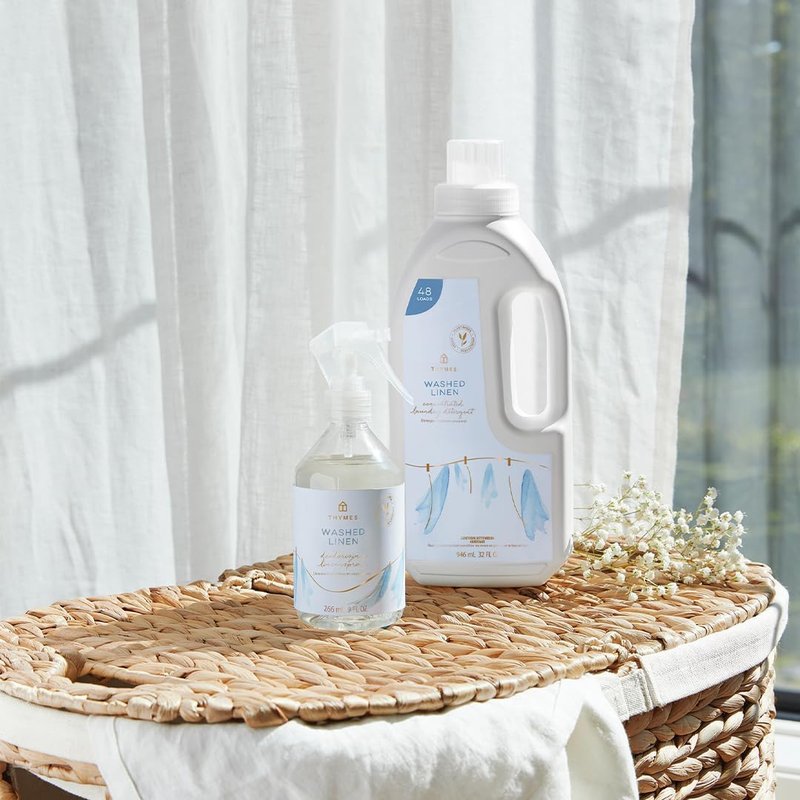 Thymes Linen Spray - Fresh Washed Linen Scent | 9 Fl Oz Room Spray