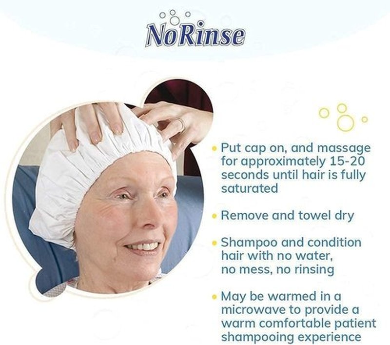 No-Rinse Shampoo Cap by Cleanlife Products (Pack of 4), Shampoo and Condition Hair with no Water or Rinsing - Microwaveable, Rinse-Free, Latex-Free and Alcohol-Free