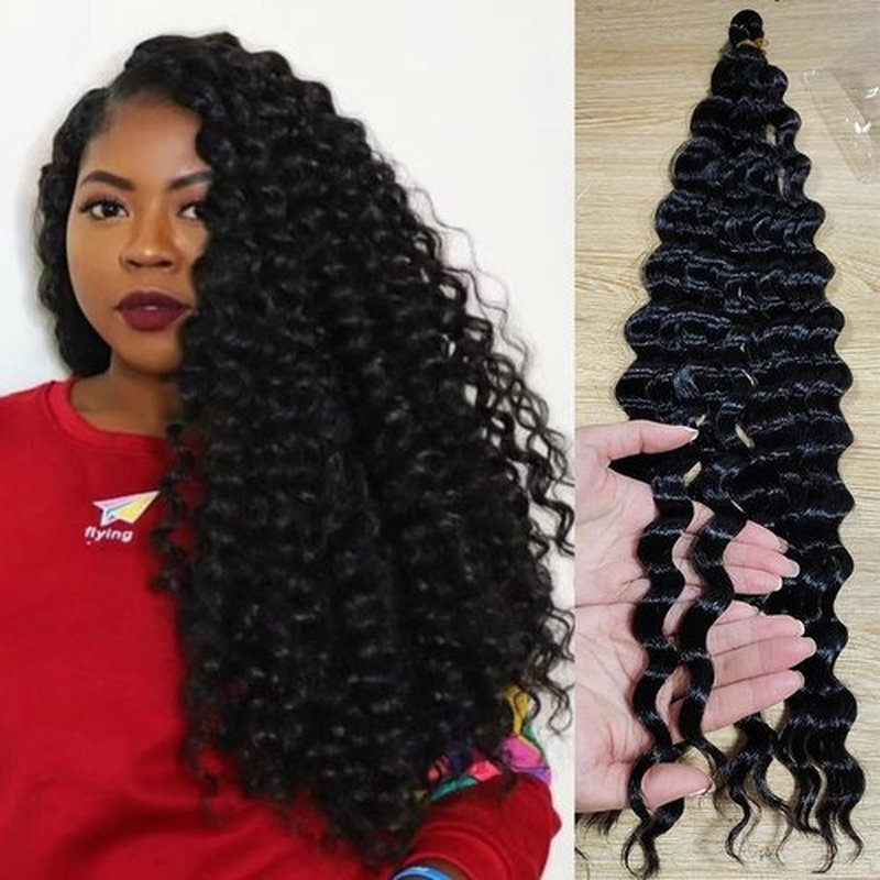 Water curl Crochet Hair For Black Women 22Inch Wavy Crochet Hair 3Pack Box Braid Synthetic Hair Extension (T27, 22inch water curl)