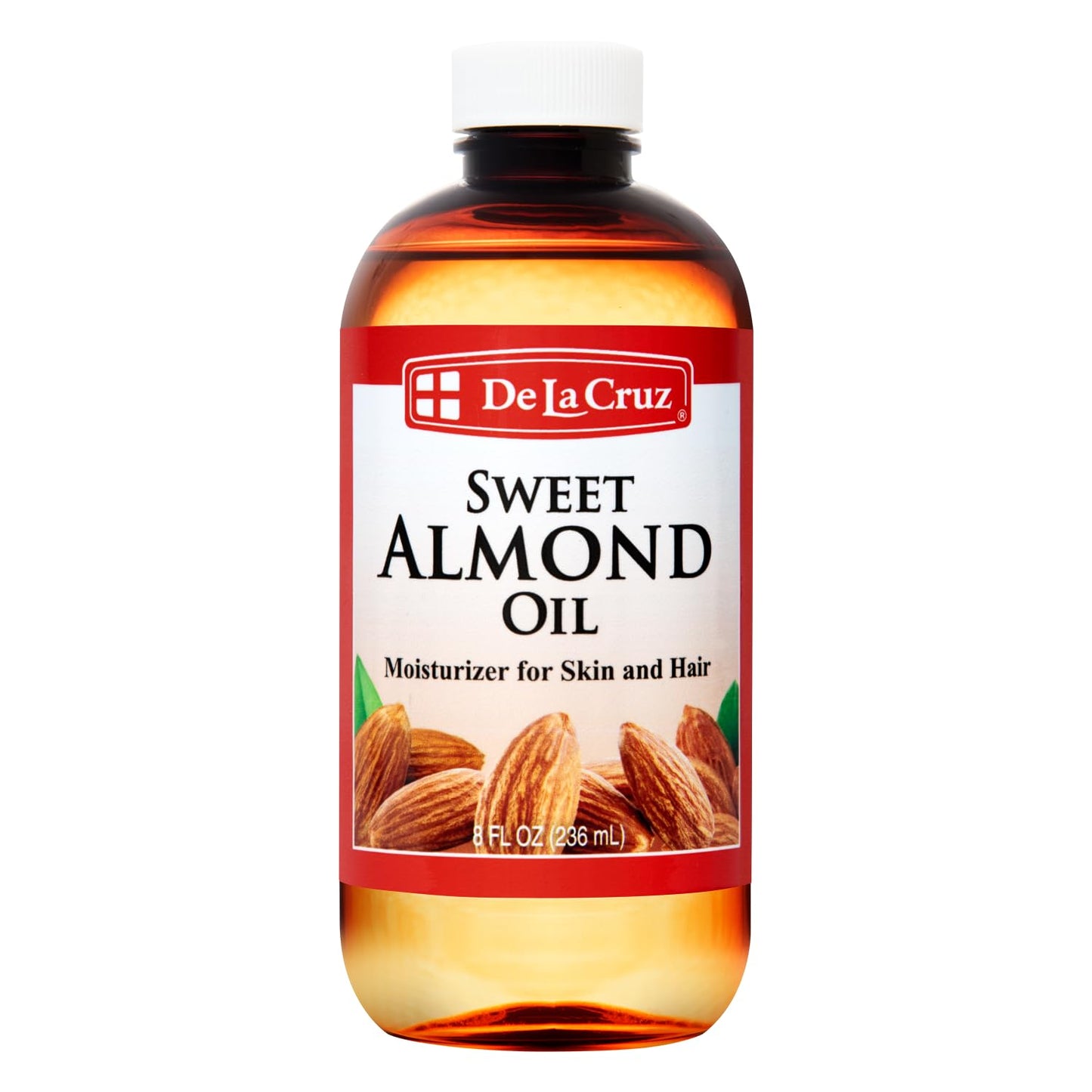 De La Cruz Sweet Almond Oil 2 FL OZ - Expeller Pressed for Skin & Hair - 6 Pack