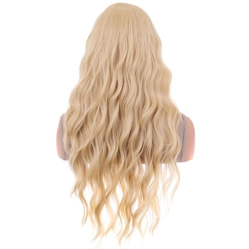 PATTNIUM 27 Inches Blonde Wig Long Wavy Wig Ash Blonde Wig for Women Girls Milddle Part Curly Dark Blonde Wig Heat Resistant Synthetic Cosplay Wig (Ash Blonde)