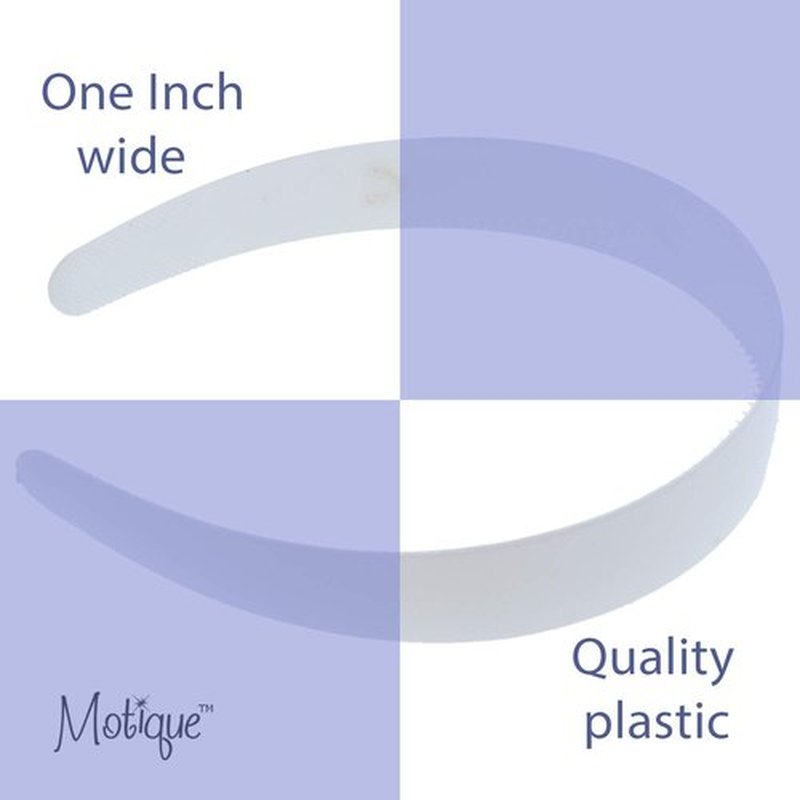 1 Inch Plastic Headbands (set of 12) - White Tortoise