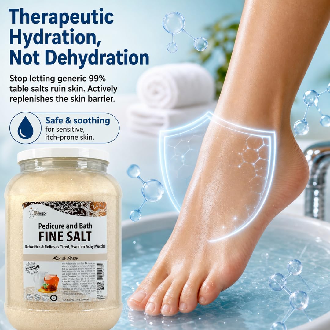 SPA REDI Professional Pedicure Foot Soak & Mineral Replenishment Whirlpool Treatment, Therapeutic Hydration, Replenishes Skin Barrier & Protects Salon Equipment Longevity Milk & Honey 128 Oz