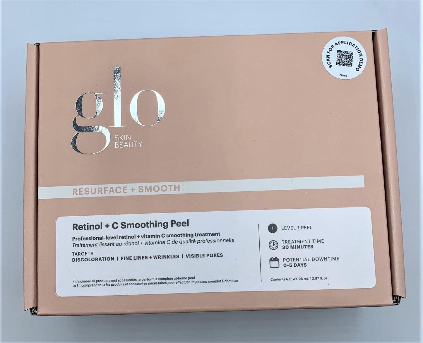 Glo Skin Beauty Retinol + Vitamin C Smoothing Peel in A Box - At-Home Peel Kit, Exfoliates, Refines and Brightens, Smoothing and Restoring Skin’s Radiance