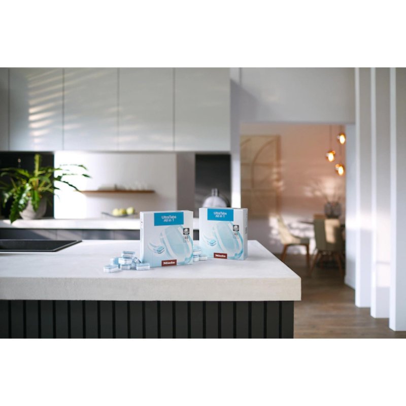 Miele UltraTabs All-in-One Dishwasher Detergent Tabs, Compatible with All Dishwashers, 60 Tabs, 2 Pack