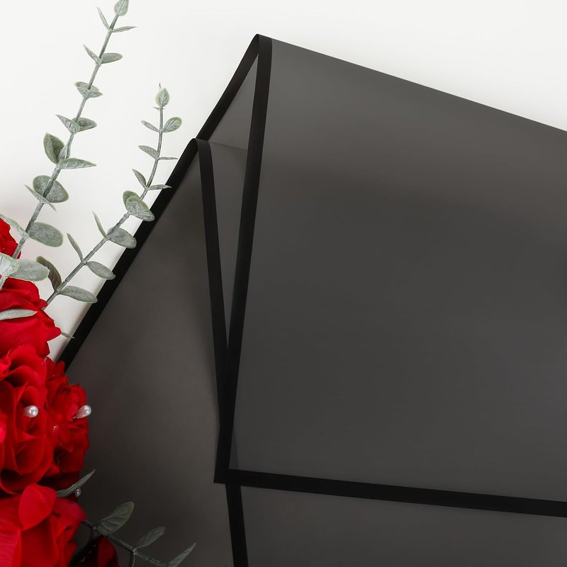 Flower Wrapping Paper - Waterproof Black Floral Sheets for DIY Crafts | Perfect for Weddings, Valentine's Day & Birthdays