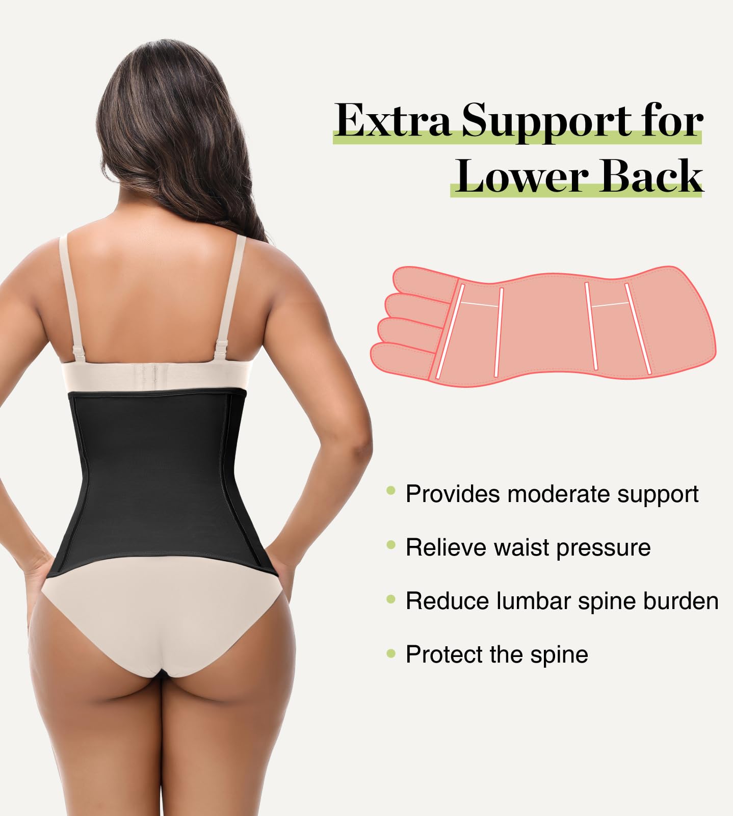 SHAPSHE Waist Trainer for Women Postpartum Recovery Wrap Girdle Cincher Corset Shapewear Belly Band Black M