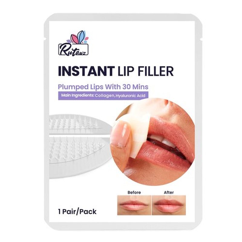 Lip Filler for Plumped Lips with 2 Packs, Instant & Long-Lasting Lip Patches For Woman with 30 Mins Lip Plumper Device with 400 Dissolvable Micro-darts Lip Mask
