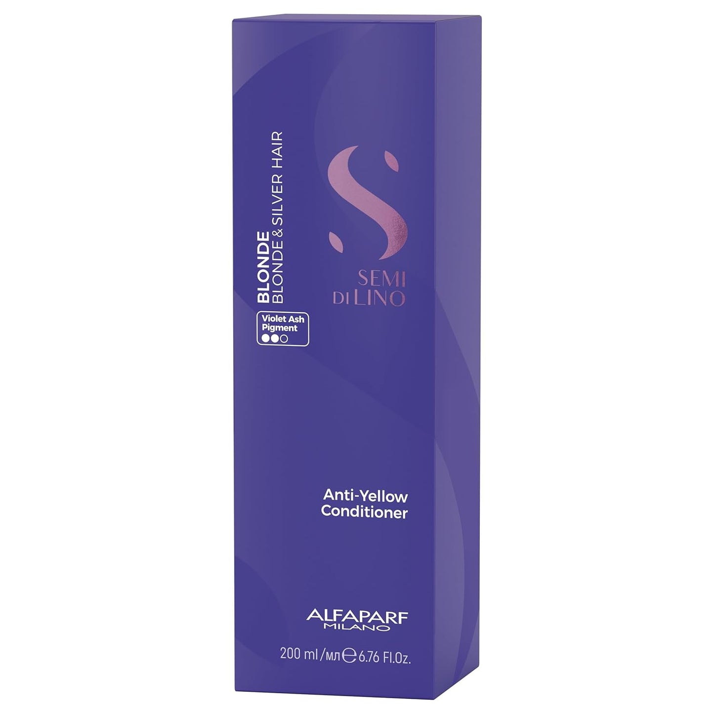 Alfaparf Milano Semi di Lino Blonde Purple Conditioner - Anti-Yellow Treatment for Blonde & Silver Hair, 6.76oz