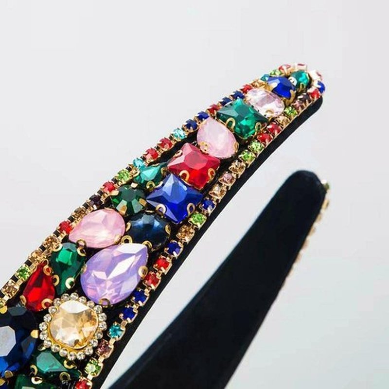 MUQINGWAN Fashion Women's Headband, Gorgeous Retro Crystal Rhinestone Headband, Hair Accessories for Women and Girls, 1 Count (Pack of 1)