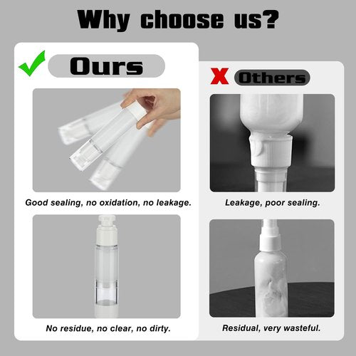 IFDGCTK 0.5OZ/15ML Clear Airless Pump Bottles, Lotion Dispenser Travel with Pump, Vacuum Plastic Travel Size Lotion Bottle for Foundation, Creams, Cosmetic(3 Pack)